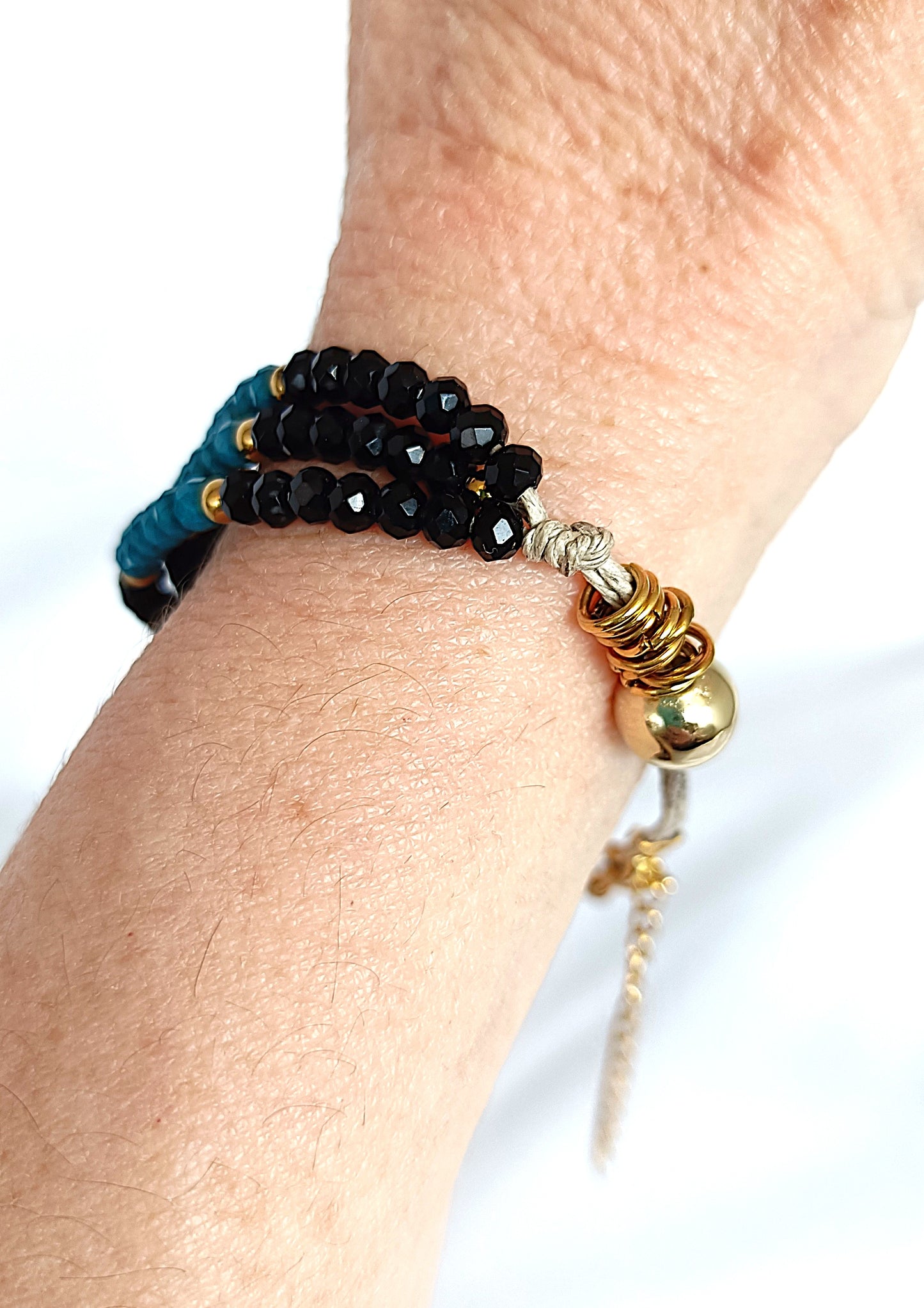 Pulsera Serena Negro & Turquesa.