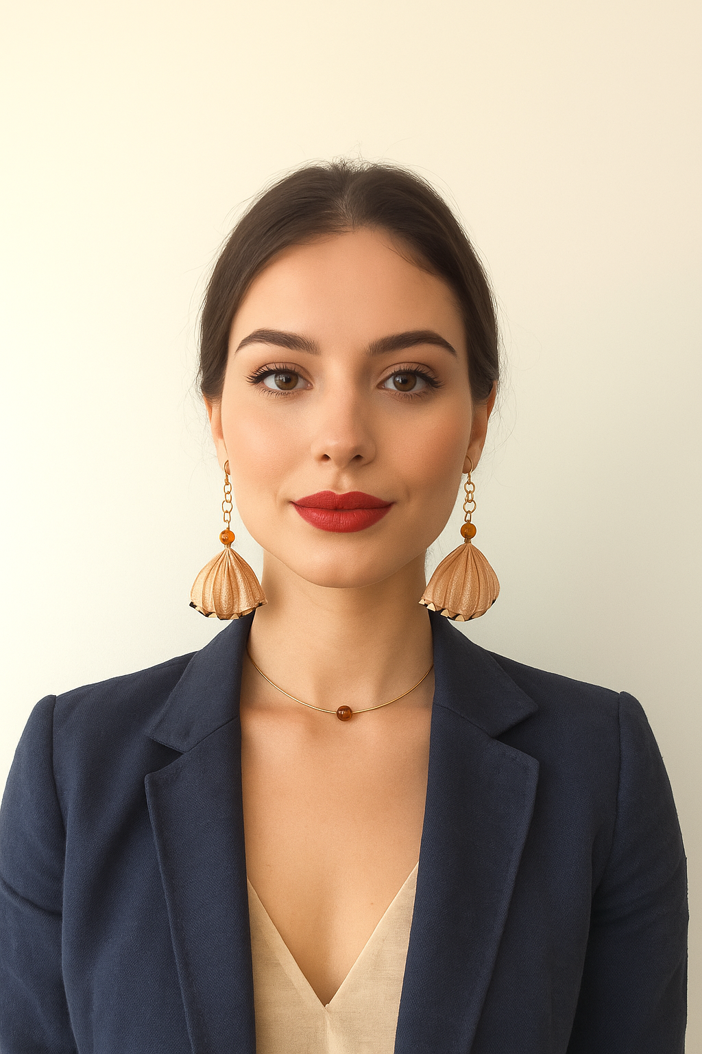 Pendientes largos elegantes para mujer – Joya llamativa azul y beige, regalo artesanal único para ella, accesorio rústico chic.