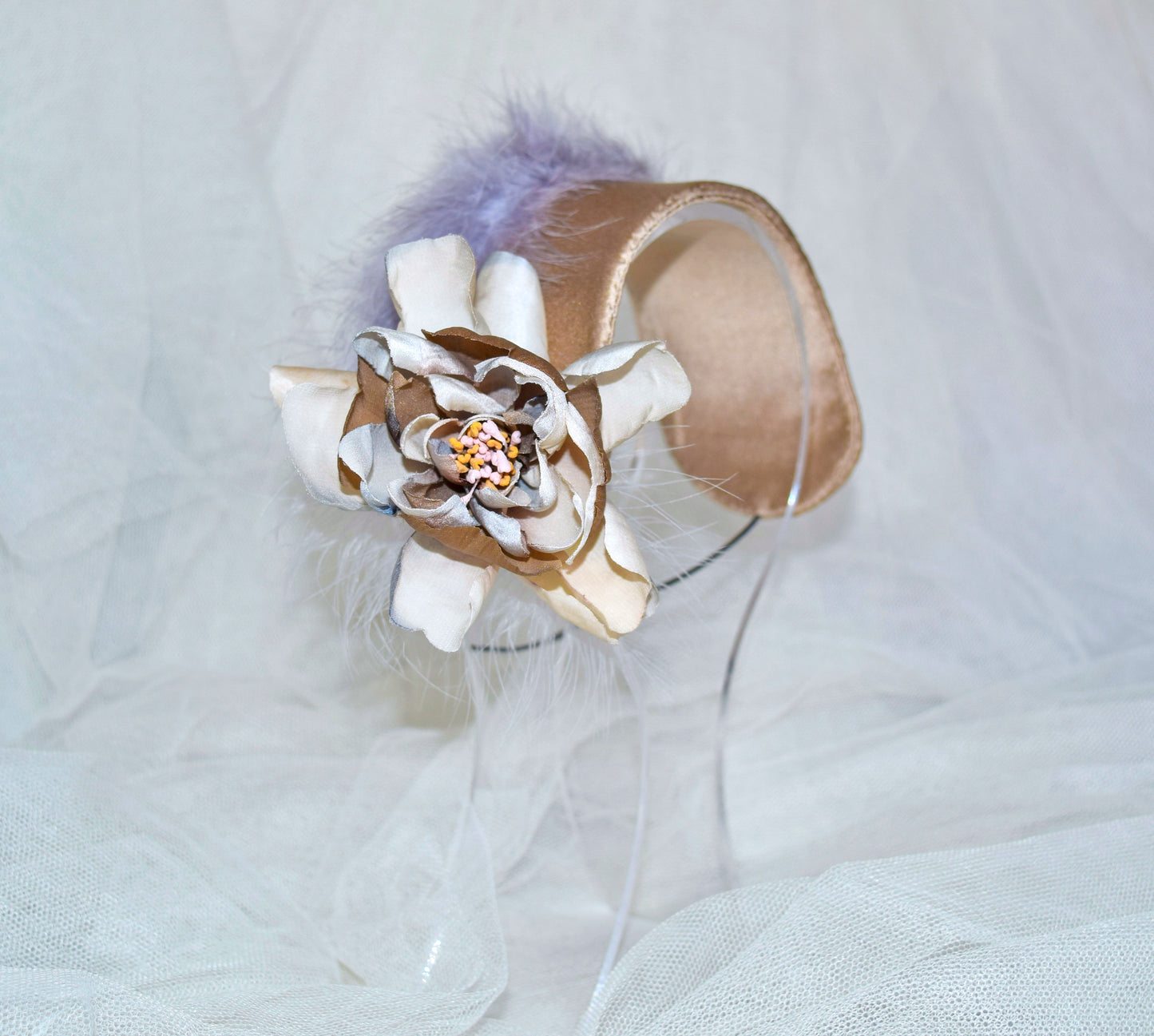 Silk flower headdress.