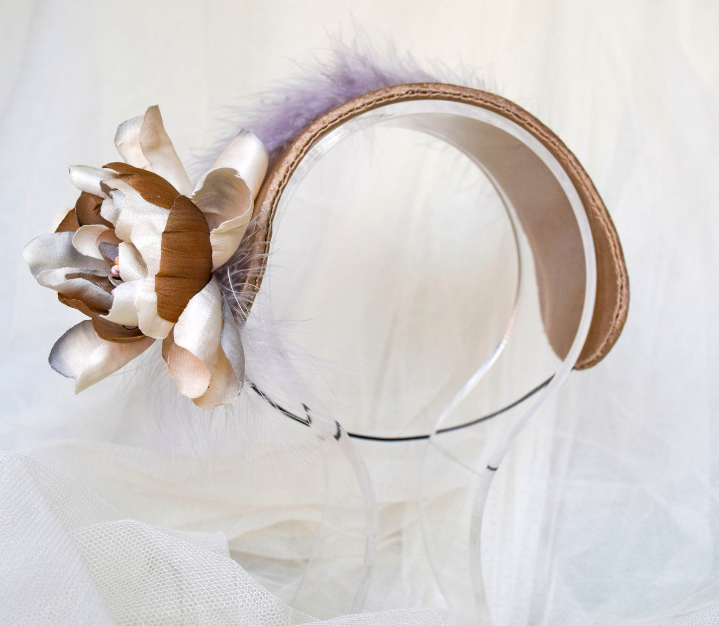 Silk flower headdress.