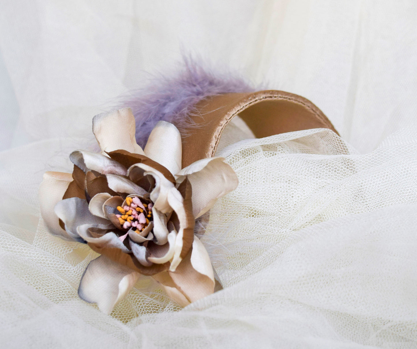 Silk flower headdress.