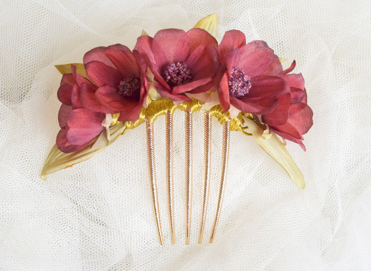 Chocolate Cosmos flower headdress.