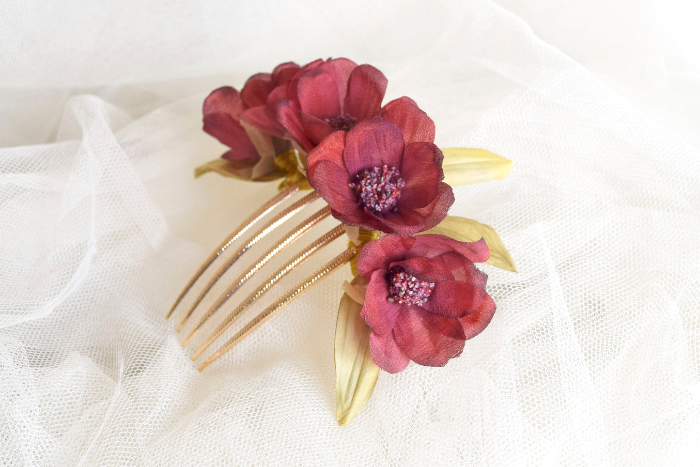 Chocolate Cosmos flower headdress.