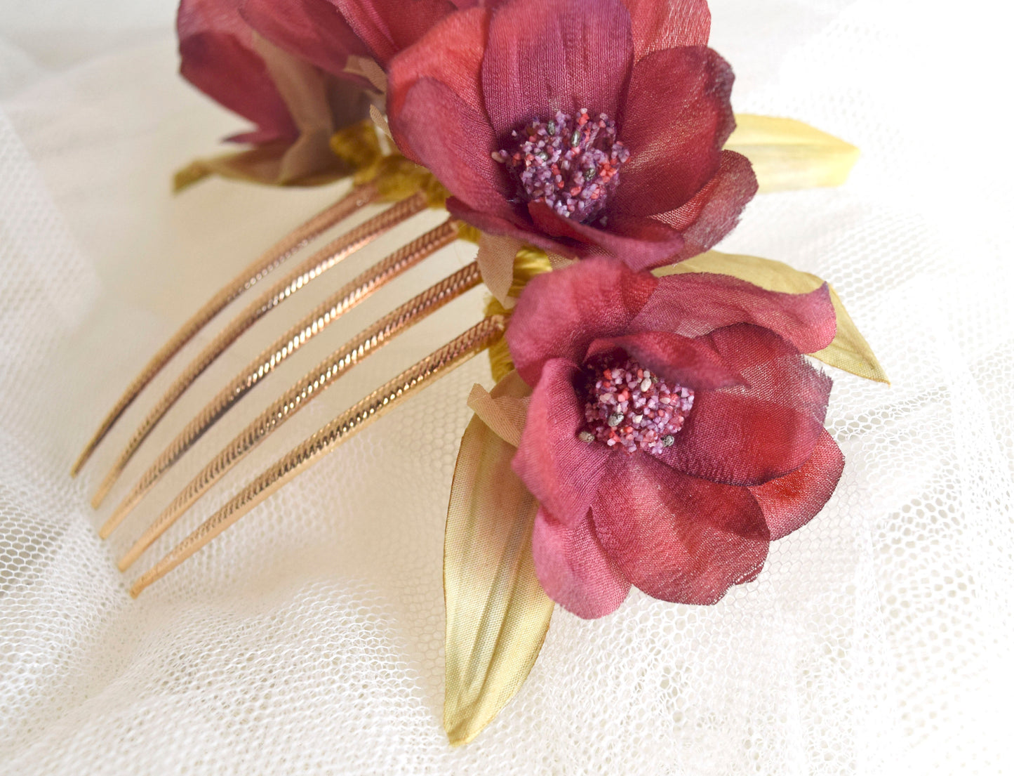 Chocolate Cosmos flower headdress.