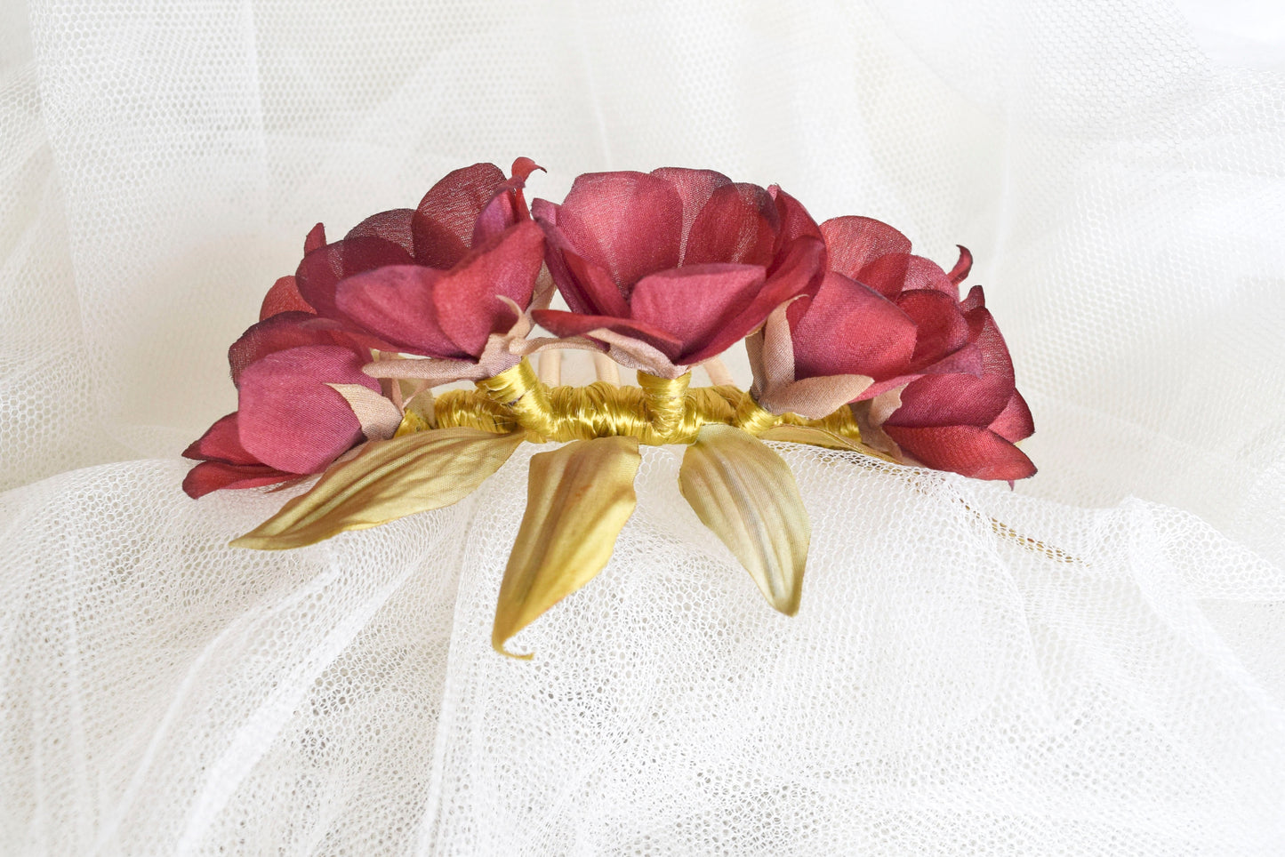Chocolate Cosmos flower headdress.