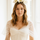 Tocado floral para novia, Tocado fascinator de flores blancas para invitada, corona de flores nupcial, Diadema de flores blancas de seda.