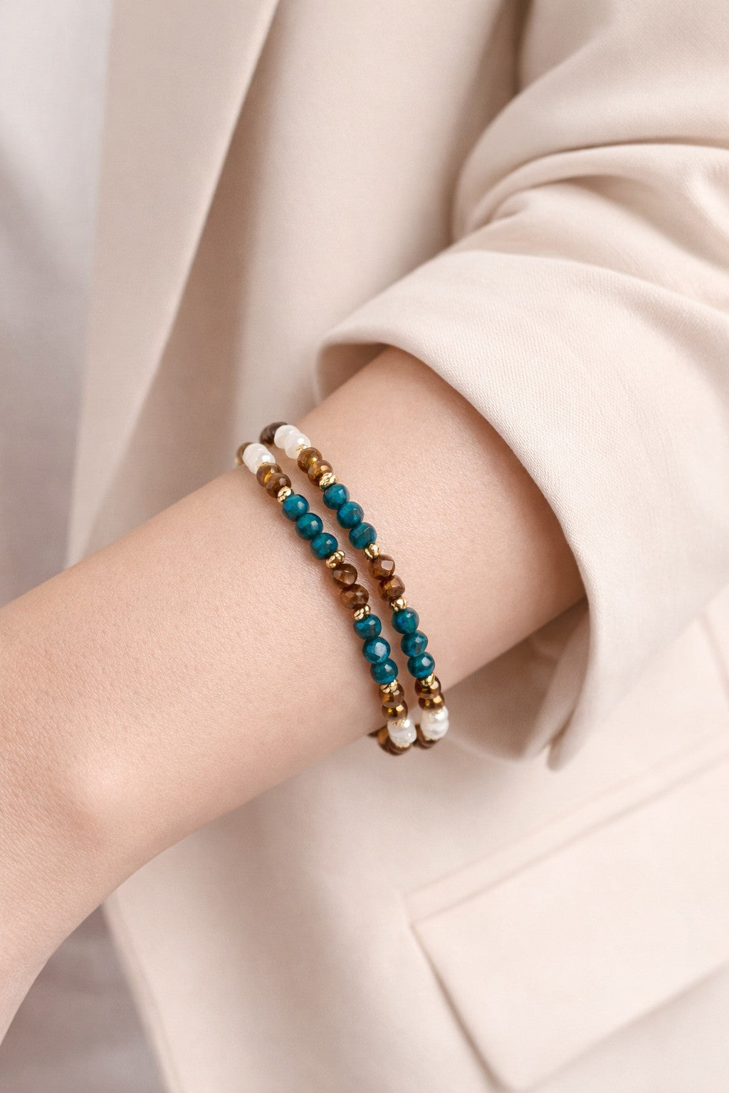 Pulsera Serena Azul-Tierra.