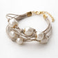 Pulsera de hilo de lino natural con perlas de agua dulce