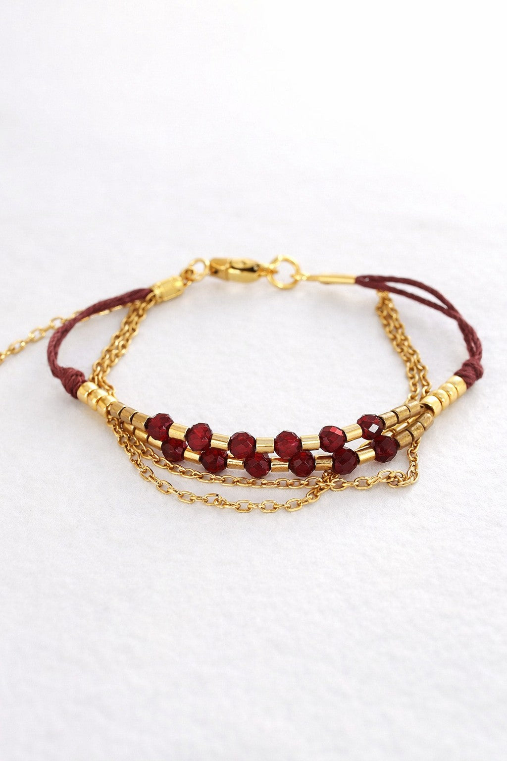 Cristal doble granate & dorado.