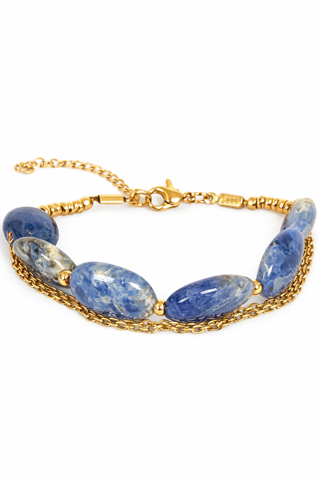 Pulsera de sodalitas azules.