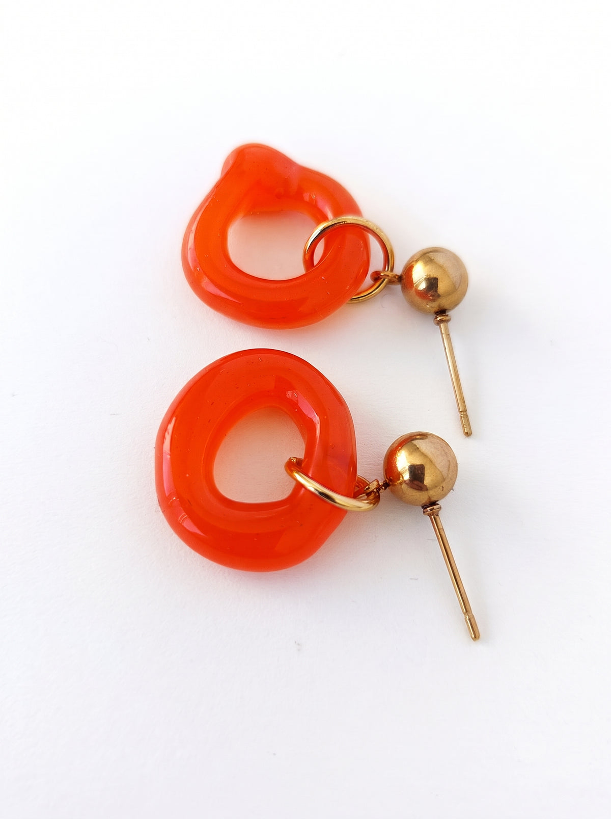 Pendientes de anilla naranja