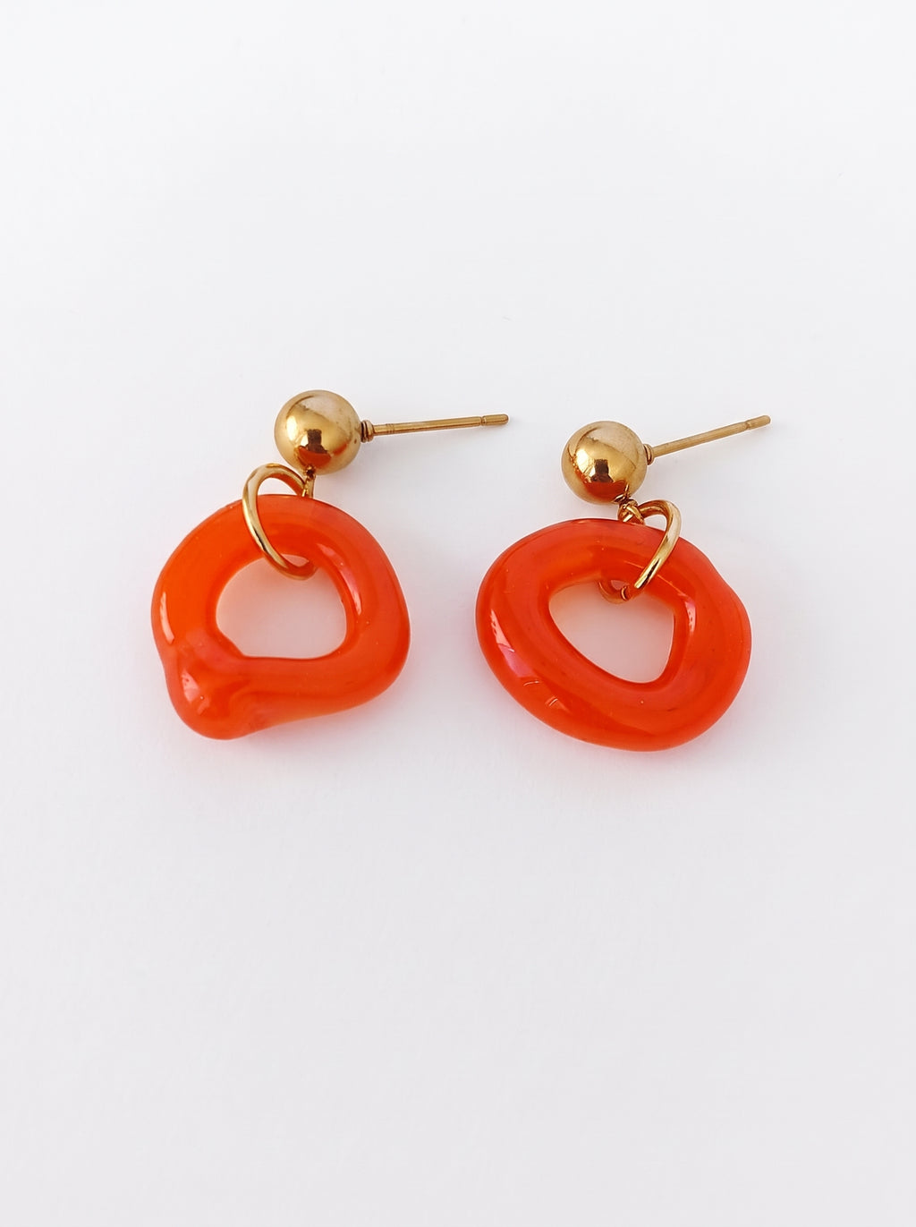 Pendientes de anilla naranja