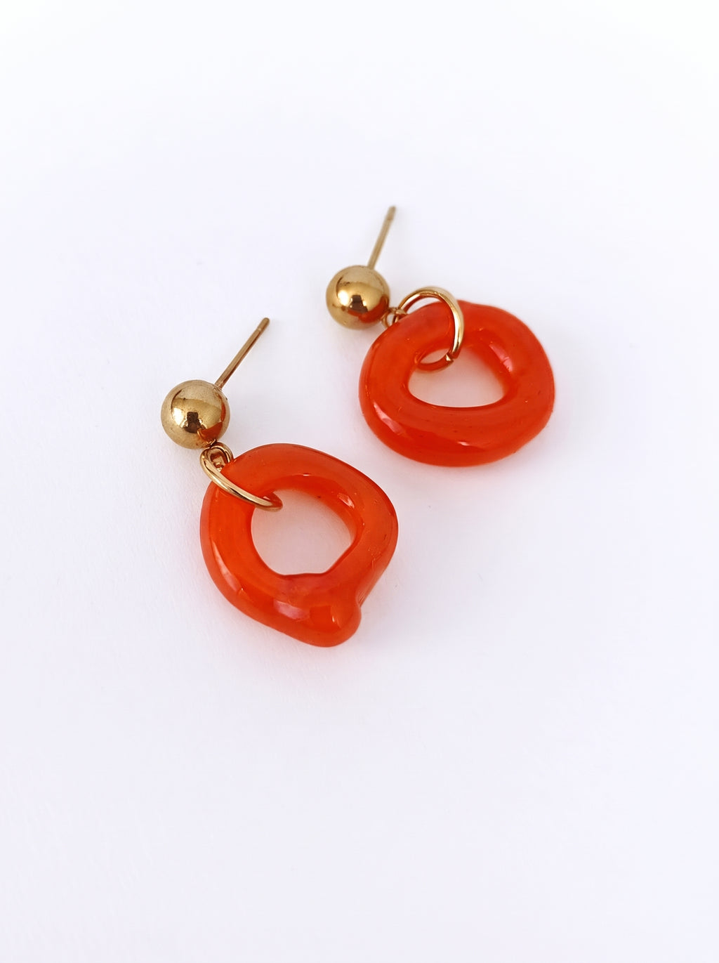 Pendientes de anilla naranja