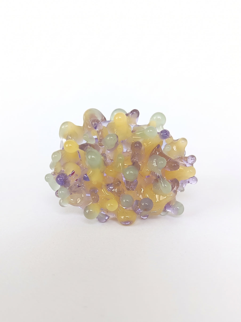 Anillo de vidrio multicolor pastel
