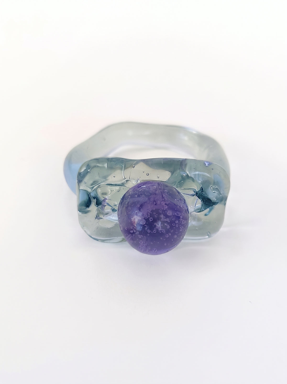Anillo Aguamarina con Toque Violeta