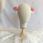 Romántico tocado de flores coral para boda, Diadema elegante con flores y encaje, Tocado fascinator de flores de seda roja con lazos de encaje para novia.