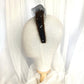 Elegante diadema marrón, diadema de terciopelo color leonado y negro para invitada, diadema de fiesta caramelo con velo, diadema marrón sencilla para cóctel.