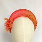 Tocado rosa y naranja para boda, diadema grande con flor naranja para invitada, tocado llamativo con flor para fiesta.