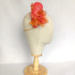 Tocado rosa y naranja para boda, diadema grande con flor naranja para invitada, tocado llamativo con flor para fiesta.