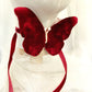 Choker de mariposa de terciopelo rojo. Mariposa elegante para el cuello. Collar de mariposa.