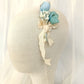 Diadema elegante para niña, Diadema azul para primera comunión, Adorno para el pelo con flores azules para niña, tocado rústico para niña.