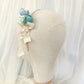 Diadema elegante para niña, Diadema azul para primera comunión, Adorno para el pelo con flores azules para niña, tocado rústico para niña.