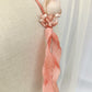 Diadema elegante para niña, diadema primera comunión, diadema rosa y beige de niña, diadema para fiesta de niña.