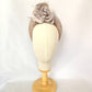 Diadema de fiesta gris con flor grande, Tocado elegante gris y rosa de tela para invitada, Diadema gris para boda.