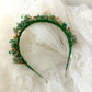 Diadema bohemia de paniculata preservada en tonos alegres.