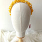 Diadema bohemia con flores preservadas en amarillo y blanco