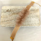 Choker de tul marrón bisón con cristalitos y cinta de terciopelo beige.