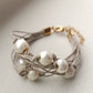 Pulsera de hilo de lino natural con perlas de agua dulce