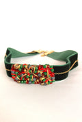 Choker de terciopelo, cristal y piedra.