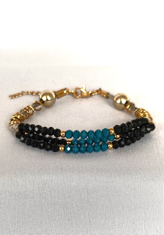 Pulsera Serena Negro & Turquesa.