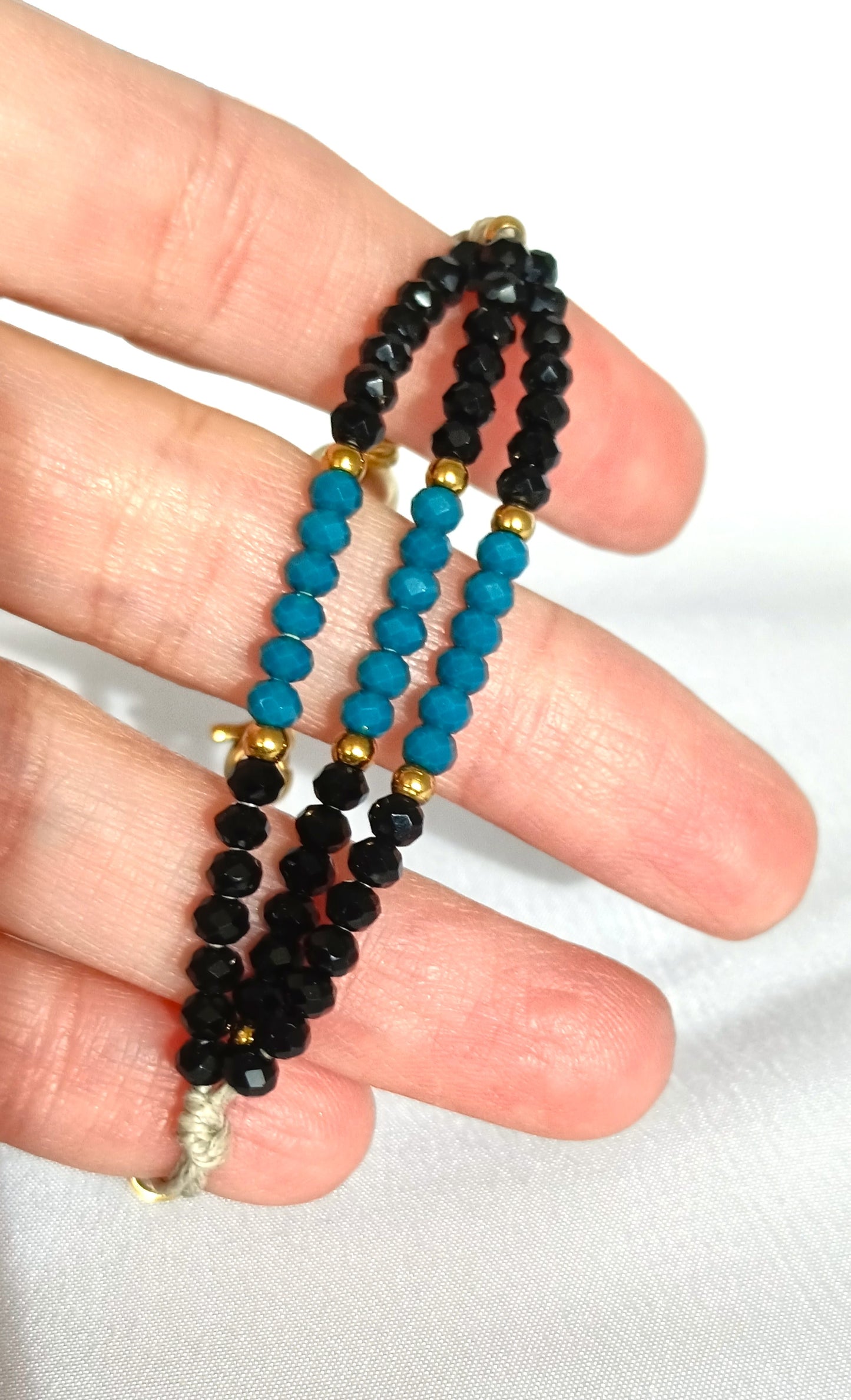 Pulsera Serena Negro & Turquesa.