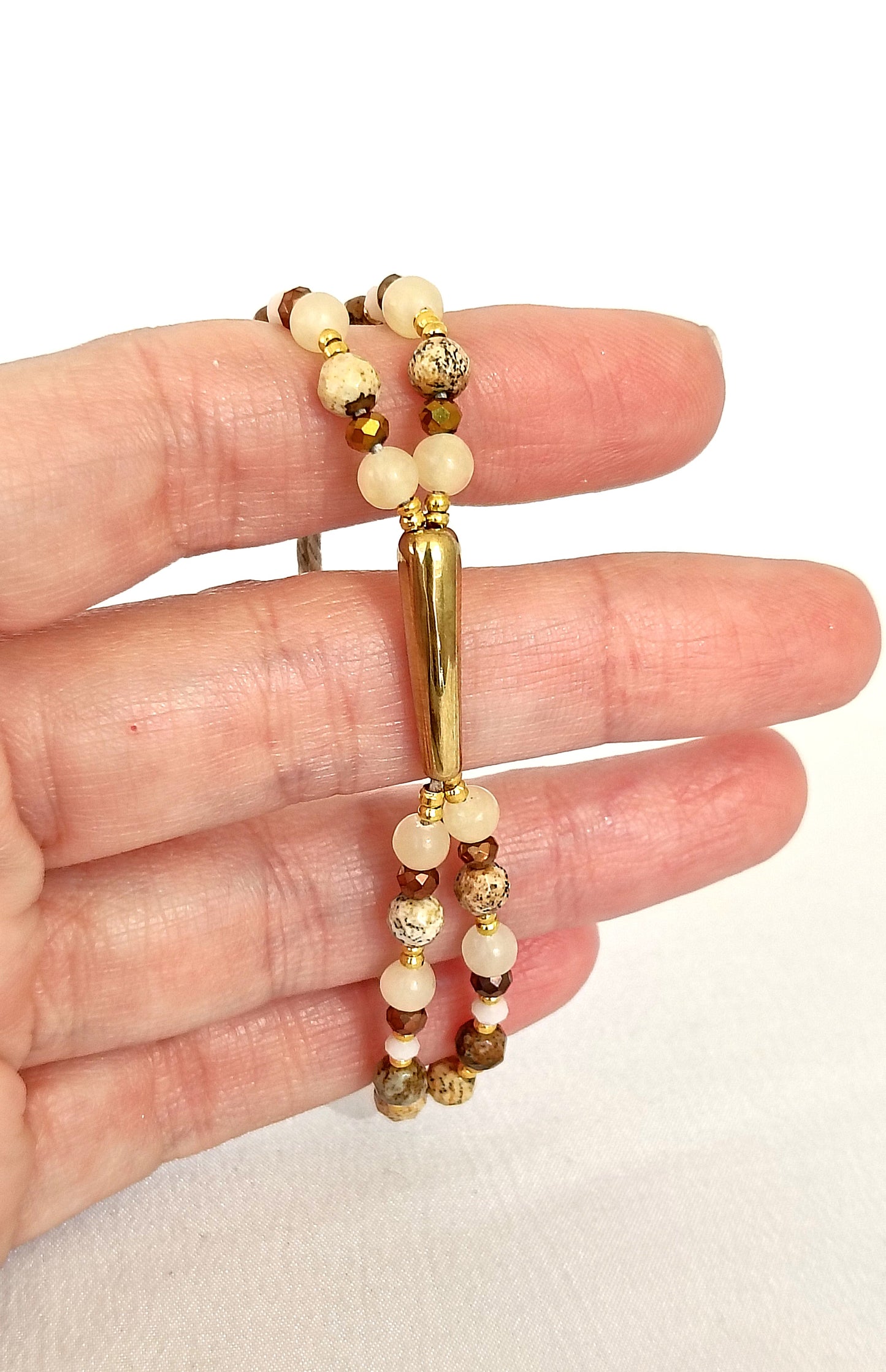 Pulsera de jade y angelita.