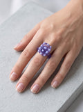 Anillo de vidrio morado