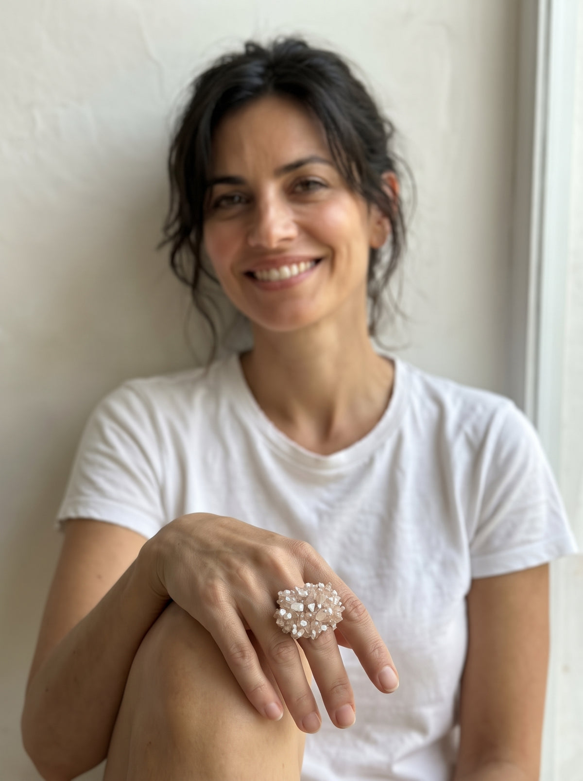 Anillo lotus y blanco