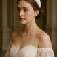 DIADEMA BLANCA CON VOLUMEN DE TERIOPELO PARA NOVIA.