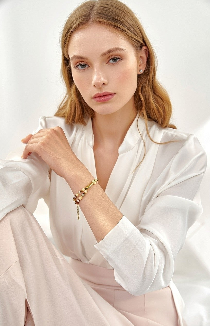 Pulsera de jade y angelita.