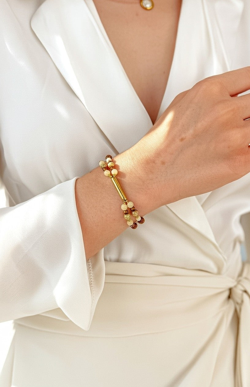 Pulsera de jade y angelita.