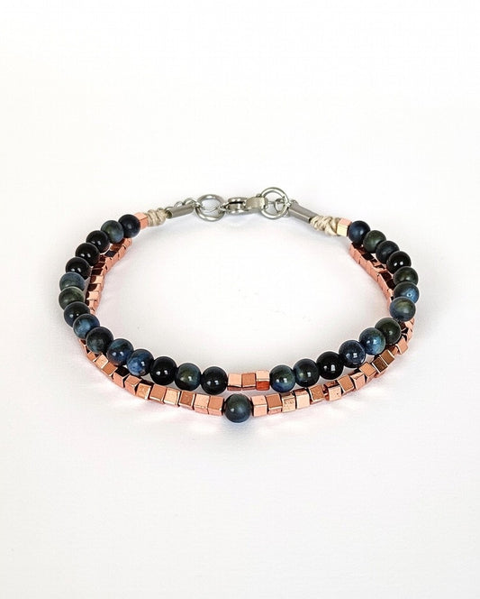 Pulsera doble de piedra natural.