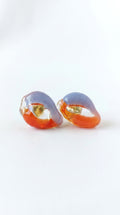 Pendientes de vidrio bicolores.