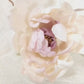 Flor de seda para el pelo, flor peonia blanca y rosa para invitada, flor de tela para peinado de novia.