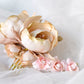 Toasted peonies headdress.