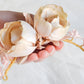 Toasted peonies headdress.