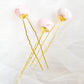 Pink roses bow hairpins.