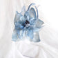 Diadema con flor azul para invitada. Tocado floral para boda, Flor de seda azul para madrina.