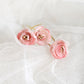 Pink roses bow hairpins.